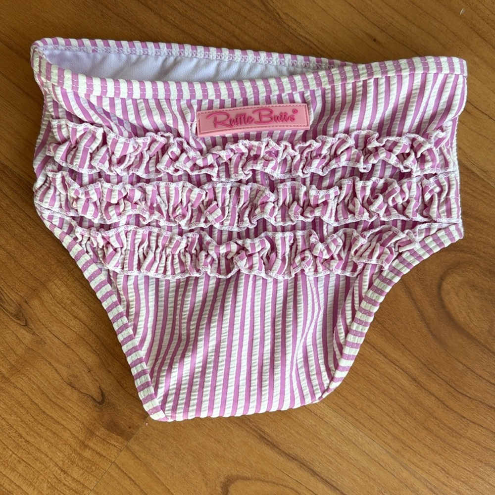 Ruffle Butts Rashguard Swim Set with Ruffle Trim - Picture 5 of 5